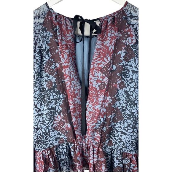 Cinq a Sept  silk floral peplum blouse XS - Picture 3 of 7